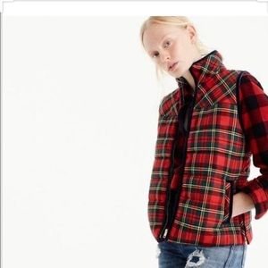 Plaid puffer vest